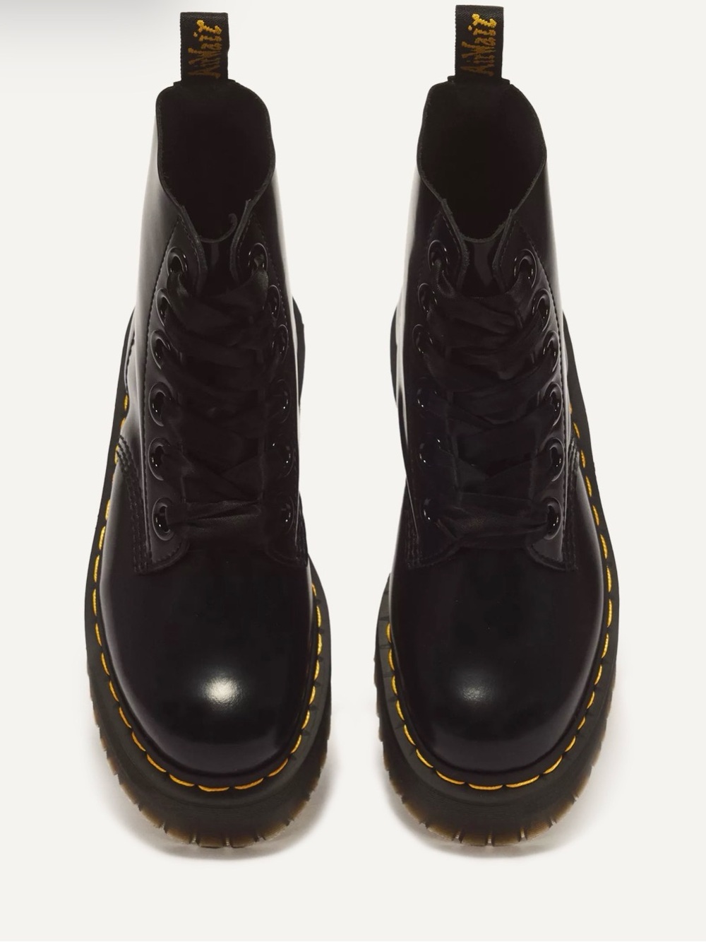 Dr. Martens Molly Leather Black Platform Lace-Up Boots - Picture 5 of 16